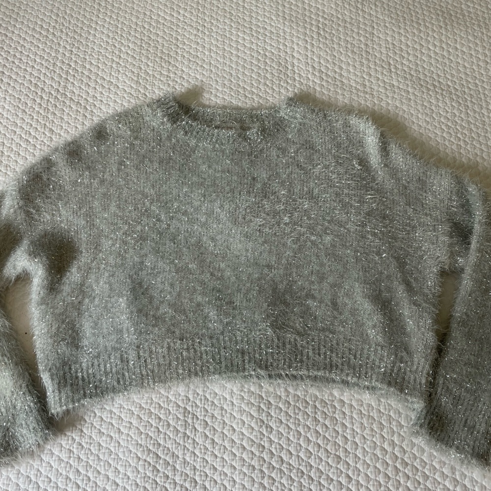 Urban Outfitters Fluffy Sparkle Sweater Cropped